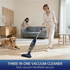 Corded Stick Vacuum for Pet Hair & Hard Floors – Lightweight, 3-in-1 Handheld wi