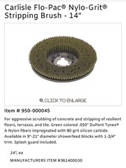 Carlisle Flo-Pac Nylo-Grit Stripping Brush 11″ Diameter Green NEW Ships FREE!