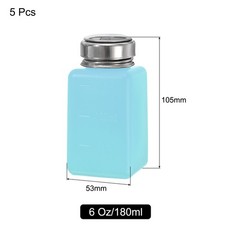 5pcs 6 Oz/180ml Alcohol Push Down Pump Dispenser Bottle Press, Blue