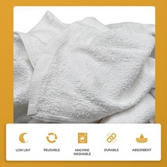 50 Lb. BOX COTTON WHITE TERRY CLOTH CLEANING TOWELS JANITORIAL PLUMBERS RAGS