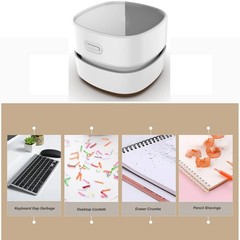 Vishui Upgraded Desk Vacuum Cleaner, Handheld Cordless, USB White