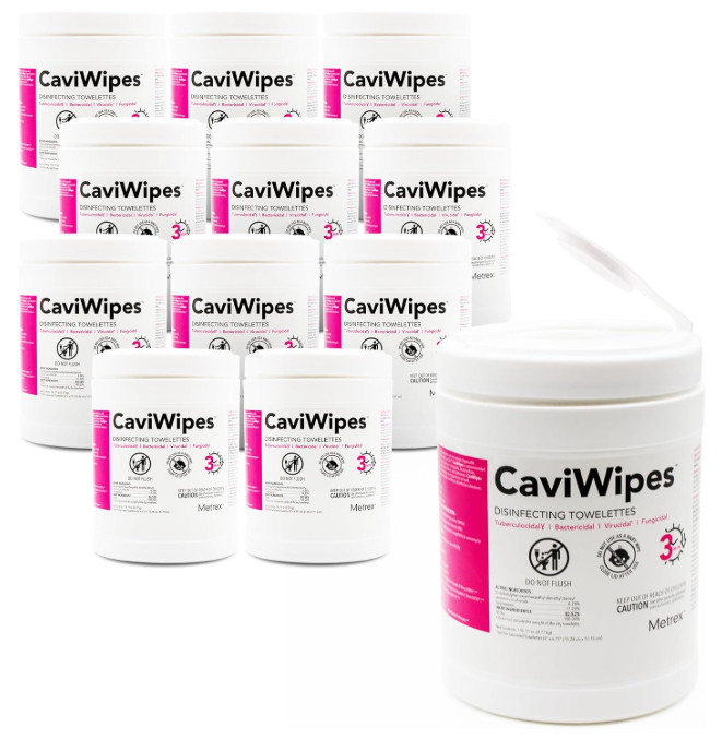 CaviWipes 13-1100 – 6″ x 6 3/4″(160 per Canister), 12 Canisters/Case
