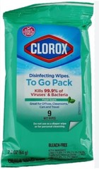 Clorox Disinfecting Wipes on the Go Travel Wipes, Fresh Scent, 9 Count