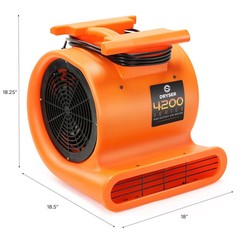 Air Mover Carpet Dryer 3 Speed 1 HP Floor Blower Fan Stackable for Water Damage