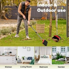 Broom and Dustpan Set for Home, with Cleaning Black With Red
