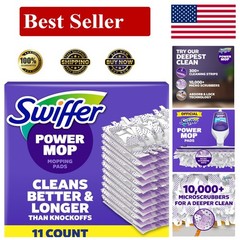 Swiffer PowerMop Multi-Surface Mopping Pad Refills for 11 Count, White/Purple