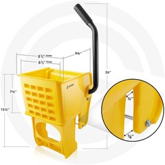 Side Press Wringer Replacement for Commercial Mop Bucket, 26 and 33 qt – Yellow