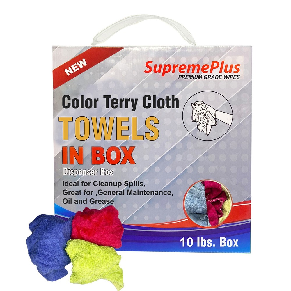 New Color Terry Towel Rags for Multipurpose Cleaning – 10 lbs. Compressed Box
