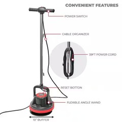 Commercial Corded 10 in. 1800 RPM Floor Cleaner Scrubber Polisher Burnisher with