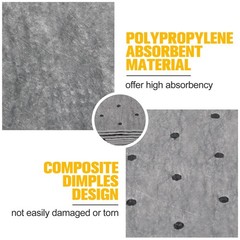 100PC Oil Absorbent Pads 13″x10″ Meltblown Mats, Hand-Tear for Auto & Workshop,