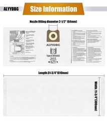 For Ridgid Shop Vac bags 6-9 Gallon, ALYYDBG 5 Pack Size B VF3503