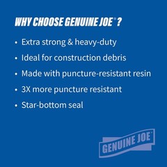 Genuine Joe GJO01534 Heavy-Duty Trash Bags 45 Gal 1.50 Mil Brown