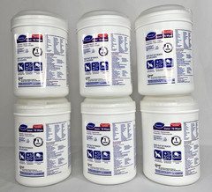 Lot of 6 – Diversey Oxivir TB Disinfectant Wipes 160 Ct Canister Unscented – NEW