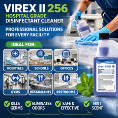 Diversey Virex II 256 Disinfectant 384 Gallons Yield Mint 32oz 6/Case