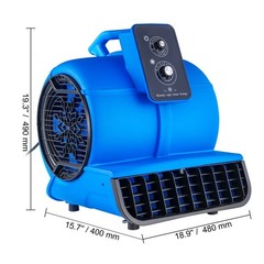 VEVOR Floor Blower Fan Air Mover 2600 CFM 3-Speed 1/2 HP Floor Carpet Dryer