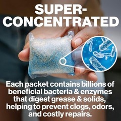 Walex Bio-Active Septic Tank Treatment – 1 Year Supply, Odor Control Packets