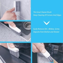 Lumkew Grout Cleaner Brush V Shape, Stiff Cleaning Brushes for White