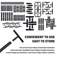115PCS Car Vacuum Hose Connector 0.31*0.31*1.6inch,