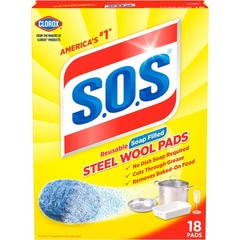 S.O.S Steel Wool Soap Pads, 18 Count 18 Count, Yellow