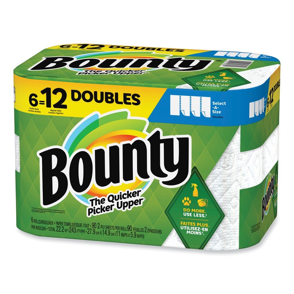 Bounty 15703 Select-a-Size 6″ x 11″ Kitchen Roll Paper Towels – White (6/CT) New
