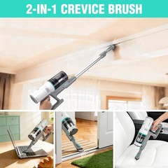 HAUSHOF 250W Cordless Vacuum Cleaner Stick Vacuum for Pet Hardwood Floor Carpets