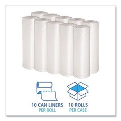 Boardwalk 538 60 gal. 1.75 mil Low Density Can Liners – Clear (100/Carton) New