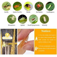 Fly Strips Trap Indoor Sticky Hanging, 24 Pack Paper 24 pack, yellow