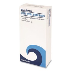 Boardwalk STWLPAD 3 in. x 2.5 in. Steel Wool Soap Pads – Blue (12 BX/CT) New