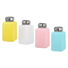 4pcs 6.8Oz/200ml Alcohol Push Down Pump Dispenser Plastic Bottle Press