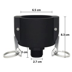 275 330 Gallon IBC Tote Tank Drain Adapter Fittings 2″ Cam Lock 2 Inch, Black