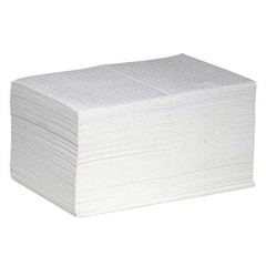Pig Sorbent Pad, 17 gal, 15 in x 20 in, Oil, White, 100 PK MAT455 Pig MAT455 15