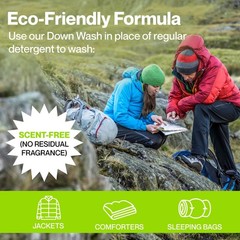 Down Care Kit – Wash & Repel for Down Jackets + 3 Reusable Dry Balls, 10 oz