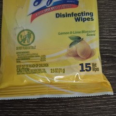 Lysol Disinfecting Wipes To-Go Pack, Lemon Lime Scent, 15 Count