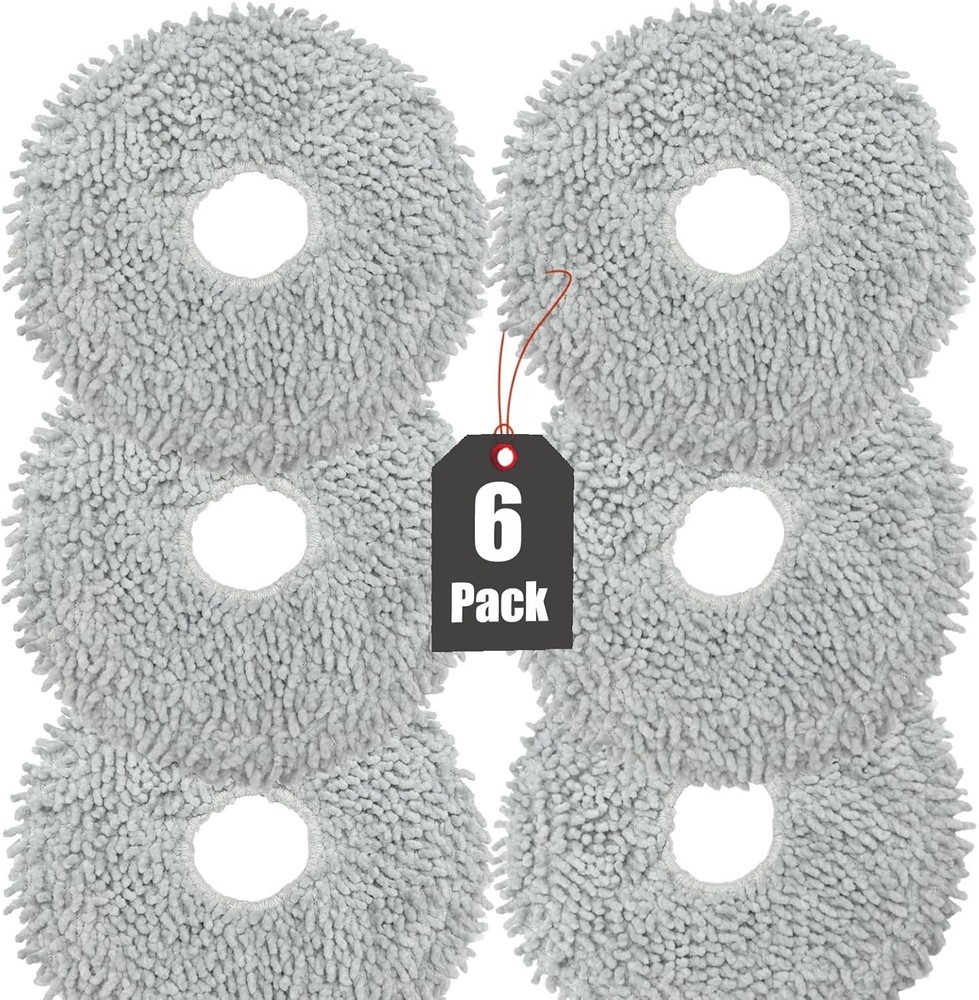 6 Pack Mop Cloth Pads Replacement for Dreame L10s Ultra / 6 pack mops, Grey