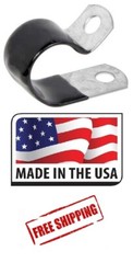 1/4″ Brake Line Clip Set Galvanized Steel with Rubber Insulation (Pack of 10)