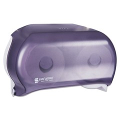 San Jamar R3600TBK VersaTwin Tissue Dispenser Classic Transparent Blk Pearl New