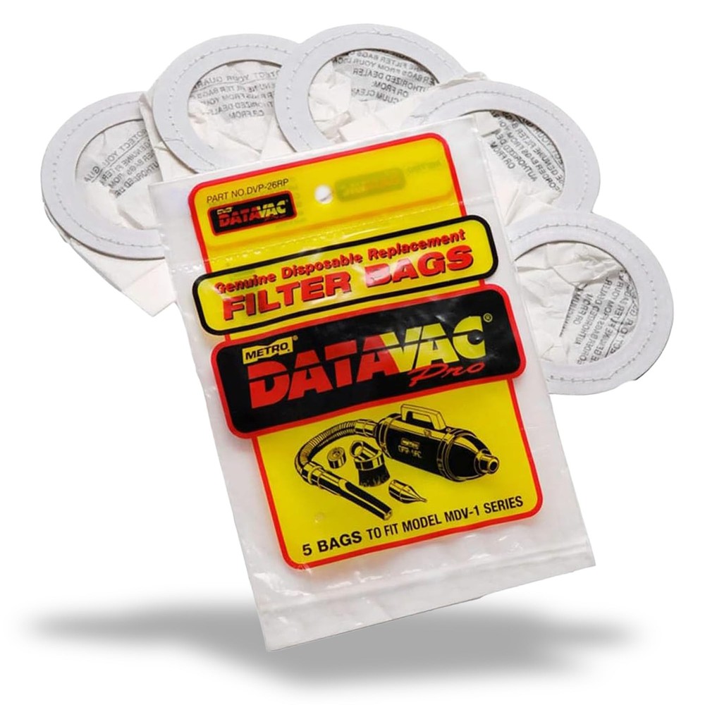 METROVAC DVP-26RP Disposable Bags – Convenient 5-Pack – Compatible with black