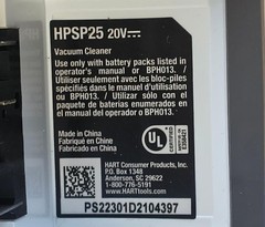 NEW HART HPSP25B 20V Cordless Spot Cleaner Housing w/ Motor, Pump, & Hose ONLY