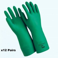 x12 Ansell Sol-Vex Heavy Duty Cleaning Mechanic Gloves Sz Small 7-7-1/2 #37-175