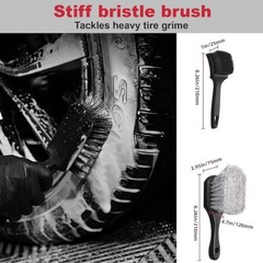 4PCS Professional Wheel Detailing Set – Metal-Free Flat Rim Brush, Du Color: 4