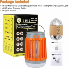 2PCS Solar USB Mosquito Trap – Electronic Bug Zapper, Yard/Garden Killer Lamp