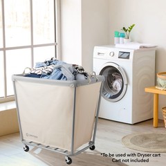 Round Replacement Commercial Laundry Hamper Canvas Bag for Model 320L White