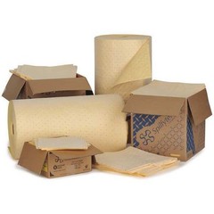Spilfyter S2-70 Sorbent Pad, 44 Gal, 16 In X 18 In, Harsh Chemicals, Yellow,