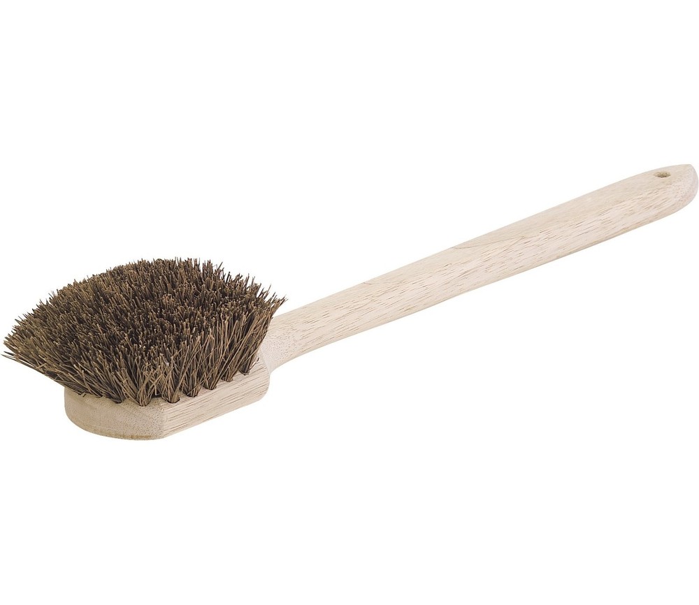Carlisle 4549300 Sparta HardWood Handle Utility Scrub Brush Palmyra Bristles 20″