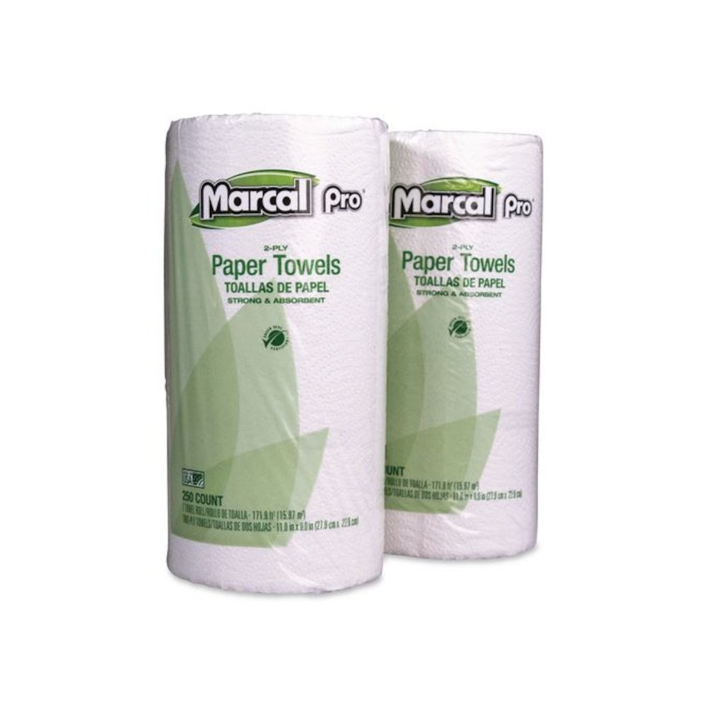 Marcal 250HC 100% Recycled Kitchen Roll Towels 2-ply 12 Rolls