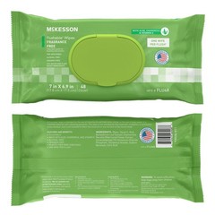 McKesson Flushable* Personal Wipe 6-9/10 X 7 Inch FLU48 12 Pack 576 Wipes