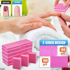 100 Pcs Nail Buffer for Natural Nails – Professional 100 Pcs, Pink