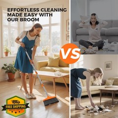 Nodirz 1 Orange Handy Broom Indoor Outdoor