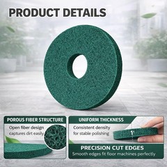 12″ Cleaning Orbiter Pads – 3pcs Green for Oreck Floor Scrubber & Buffer, Deep C