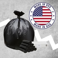 Top Knot Bags 45 Gallon Garbage Trash Bag 40X46 1.2 Mil Black 100 Count Can
